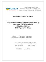 Nâng cao hiệu quả hoạt động tín dụng cá nhân tại ngân hàng TMCP sacombank – chi nhánh sài gòn – PGD nguyễn cư trinh 