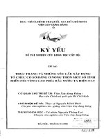 Thực trạng và những yêu cầu xây dựng tổ chức cơ sở đảng ở nông thôn một số tỉnh miền núi vùng cao phía vắc nước ta hiện nay