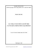 Các thuật toán phân cụm dữ liệu và ứng dụng trong phân loại Protein