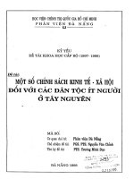 Một số chính sách kinh tế    xã hội đối với các dân tộc ít người ở tây nguyên