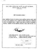 Đặc điểm tâm lý nông dân đồng bằng bắc bộ và sự tác động của chúng đối với quá trình công nghiệp hóa – hiện đại hóa nông nghiệp nông thôn vùng đồng bằng bắc bộ ở nước ta