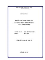Tóm tắt luận án Nghiên cứu chuỗi cung ứng cây giống trồng rừng sản xuất vùng Đông Nam Bộ