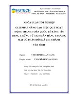 Giải pháp nâng cao hiệu quả thanh toán quốc tế bằng tín dụng chứng từ tại ngân hàng TMCP đông á – CN tân bình 
