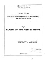 Góp phần hoàn thiện chức năng, nhiệm vụ phòng GD –DDT huyện  tập 1 lý luận về chức năng phòng GD  đt huyện