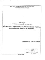 Đổi mới hoạt động của các doanh nghiệp thương mại nhà nước ở nước ta hiện nay