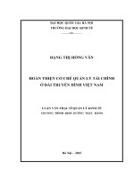 Hoàn thiện cơ chế quản lý tài chính ở đài truyền hình việt nam