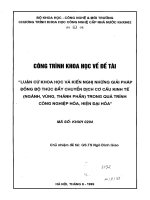 Luận cứ khoa học và kiến nghị những giải pháp đồng bộ thúc đẩy chuyển dịch cơ cấu kinh tế trong quá trình công nghiệp hóa, hiện đại hóa