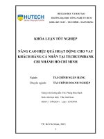 Nâng cao hiệu quả hoạt động cho vay khách hàng cá nhân tại techcombank   chi nhánh tpHCM 
