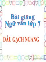 Bài giảng ngữ văn 7 bài 30 dấu gạch ngang 2 