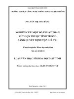 Nghiên cứu một số thuật toán rút gọn thuộc tính trong bảng quyết định tập giá trị