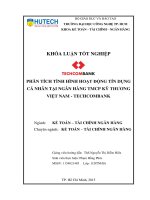 Phân tích hoạt động tín dụng khách hàng cá nhân tại ngân hàng TMCP kỹ thương việt nam   techcombank 