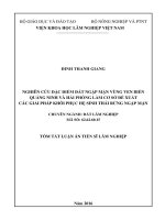 Nghiên cứu đặc điểm đất ngập mặn vùng ven biển Quảng Ninh và Hải Phòng làm cơ sở đề xuất các giải pháp khôi phục hệ sinh thái rừng ngập mặn