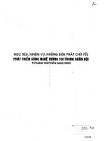 Mục tiêu nhiệm vụ những biện pháp chủ yếu phát triển công nghệ thông tin trong quân đội từ năm 1997 đến năm 2000