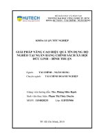 Giải pháp nâng cao hiệu quả tín dụng hộ nghèo tại ngân hàng chính sách xã hội huyện đức linh, tỉnh bình thuận 