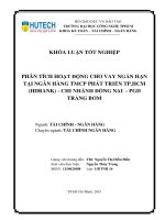 Phân tích hoạt động cho vay ngắn hạn tại ngân hàng TMCP phát triển TP HCM (HDBank) – chi nhánh đồng nai – PGD trảng bom 