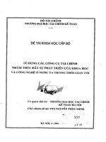 Sử dụng các công cụ tài chính nhằm thúc đẩy sự phát triển của khoa học và công nghệ ở nước ta trogn thời gian tới