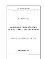 Khai phá phụ thuộc hàm xấp xỉ sử dụng luật kết hợp và ứng dụng