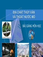 Bài giảng môn học địa chất thủy văn và thoát nước mỏ 