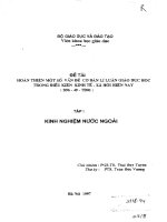 Hoàn thiện một số vấn đề cơ bản lý luận giáo dục học trong điều kiện kinh tế xã hội hiện nay  tập 1 kinh nghiệm nước ngoài