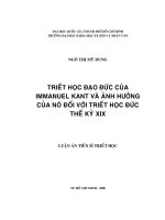 Triết học đạo đức của immanuel kant và ảnh hưởng của nó đối với triết học đức thế kỷ XIX 