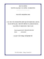 Các yếu tố ảnh hưởng đến quyết định mua hàng ngẫu hứng qua truyền hình của khách hàng tại công ty best buy việt nam 