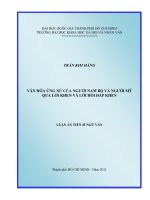 Văn hóa ứng xử của người nam bộ và người mỹ qua lời khen và lời hồi đáp khen 