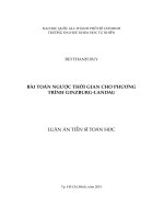 Bài toán ngược thời gian cho phương trình ginzburg landau 