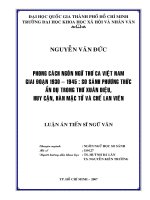 Phong cách ngôn ngữ thơ ca việt nam giai đoạn 1930  1945  so sánh phương thức ẩn dụ trong thơ xuân diệu, huy cận, hàn mặc tử và chế lan viên 