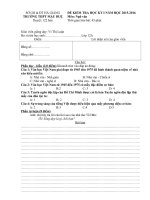 ĐỀ KIỂM TRA HỌC KỲ I NĂM HỌC 2015-2016Môn: Ngữ văn