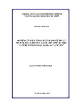 Nghiên cứu biến tính chitin bằng kỹ thuật polyme hóa ghép bức xạ để chế tạo vật liệu hấp thu ion kim loại As(III), as(v), cd2+, pb2+ 