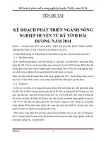 Kế hoạch phát triển nông nghiệp huyện tứ kỳ năm 2014