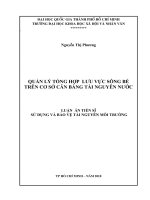 Quản lý tổng hợp lưu vực sông bé trên cơ sở cân bằng tài nguyên nước 