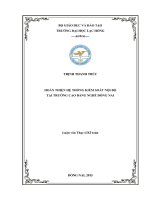 Hoàn thiện hệ thống kiểm soát nội bộ tại Trường Cao đẳng nghề Đồng Nai