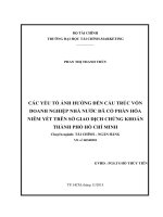 Các yếu tố ảnh hưởng đến cấu trúc vốn doanh nghiệp nhà nước đã cổ phần hóa niêm yết trên sở giao dịch chứng khoán thành phố hồ chí minh 