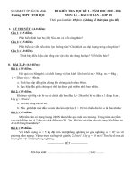 Đề và đáp án kiểm tra học kì 1 môn vật lý 10 năm 2016 trường vĩnh lộc 