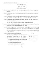 Đề và đáp án kiểm tra học kì 1 môn vật lý 11 năm 2016 trường việt mỹ anh 