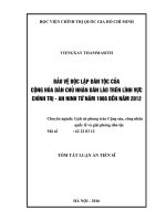 Bảo vệ ñộc lập dân tộc của Cộng hòa dân chủ nhân dân Lào trên lĩnh vực chính trị - an ninh từ năm 1986 ñến năm 2012