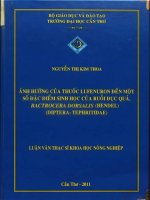 ẢNH HƯỞNG của THUỐC đến LUFENURON đến một số đặc điểm SINH học của RUỒI đục QUẢ BACTROCERA DORSALIS (HENDEL) (DIPTERA  TEPRRITIDAE) 