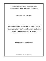 Phát triển chủ nghĩa tư bản nhà nước trong thời kỳ quá độ lên chủ nghĩa xã hội ở thành phố hồ chí minh 