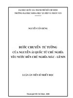 Bước chuyển tư tưởng của nguyễn ái quốc từ chủ nghĩa yêu nước đến chủ nghĩa mác   lênin 
