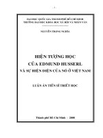 Hiện tượng học của edmund husserl và sự hiện diện của nó ở việt nam 