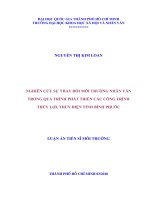 Nghiên cứu sự thay đổi môi trường nhân văn trong quá trình phát triển các công trình thủy lợi, thủy điện tỉnh bình phước 