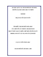 Tìm hiểu thành phần hóa học của một số cây thuốc chi hedyotis mọc ở việt nam và điều chế một số dẫn xuất thioflavon từ các flavon cô lập được