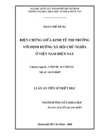 Biện chứng giữa kinh tế thị trường với định hướng xã hội chủ nghĩa ở việt nam hiện nay 