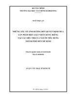 Những yếu tố ảnh hưởng đến quyết định mua sản phẩm bột giặt nhãn hãng riêng tại các siêu thị của người tiêu dùng thành phố hồ chí minh 
