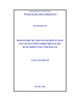 Đánh giá hiệu quả một số loại hình sử dụng đất sản xuất nông nghiệp trên đất dốc huyện krông năng tỉnh đăk lăk 