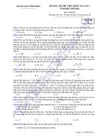 Đề kiểm tra chất lượng ôn thi THPT quốc gia lần 1 môn lý Sở GD ĐT Vĩnh Phúc