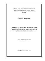 Nghiên cứu cải tiến quy trình đông lạnh tế bào trứng bò nhằm nâng cao hiệu quả tạo phôi trong ống nghiệm 