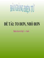 Bài giảng điện tử đề tài To hơn, nhỏ hơn