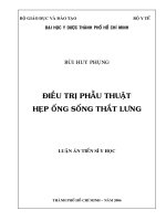 Điều trị phẫu thuật hẹp ống sống thắt lưng 